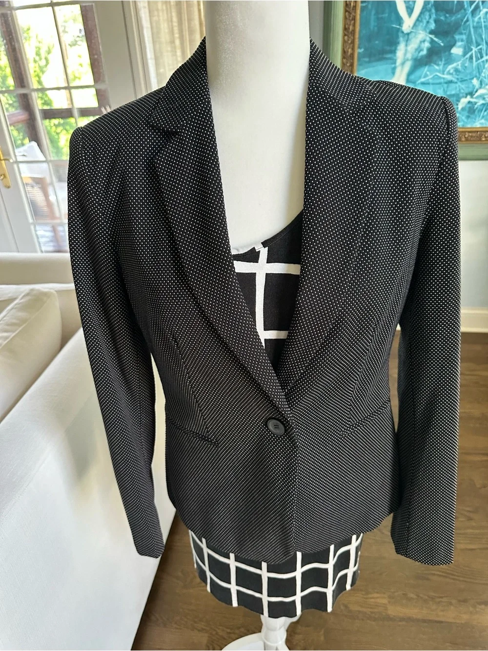 Zara Black Pindot Single-Button Women's Blazer (new with tags)